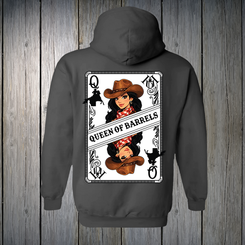 PREORDER Queen of Barrels - Brown Eyed Black Hair UNISEX HOODIE
