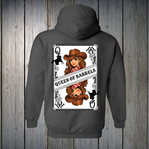 PREORDER Queen of Barrels - Blue Eyed Brunette UNISEX HOODIE
